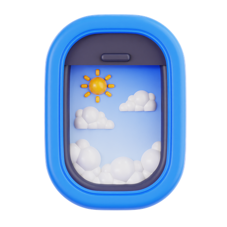 飛行機の窓  3D Icon