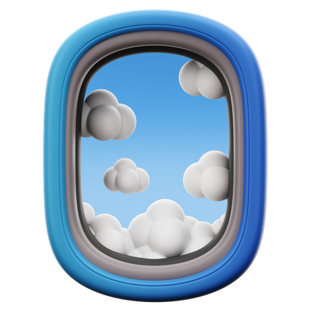 Airplane Window 3D Illustration
