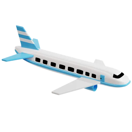 Airplane With Stripes  3D Icon