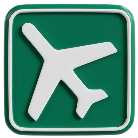 空港の案内標識  3D Icon