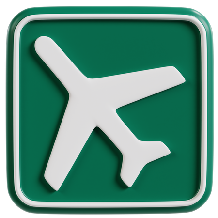 Airport Directional Signage  3D Icon