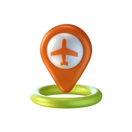 Airport Location  3D Icon