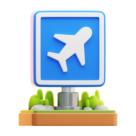 공항 표지판  3D Icon