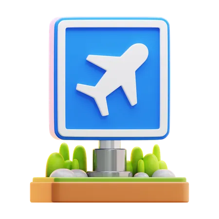 공항 표지판  3D Icon