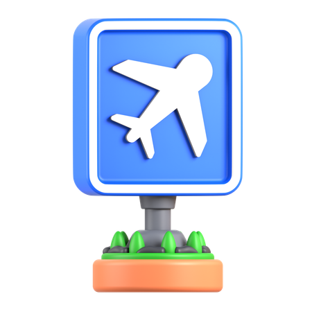 Airport Sign  3D Icon