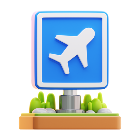 Airport sign  3D Icon