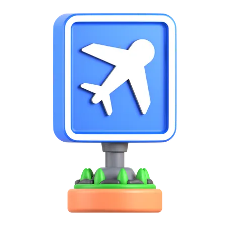 Airport Sign  3D Icon