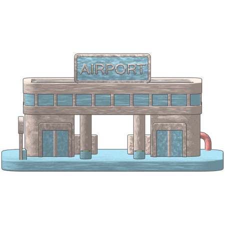 Airport Terminal  3D Icon