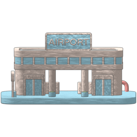 Airport Terminal  3D Icon