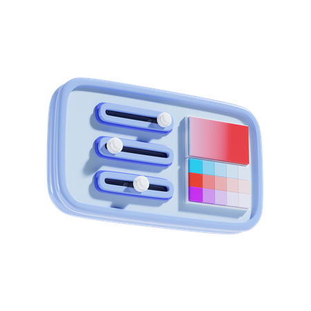 Ajustador de color  3D Icon
