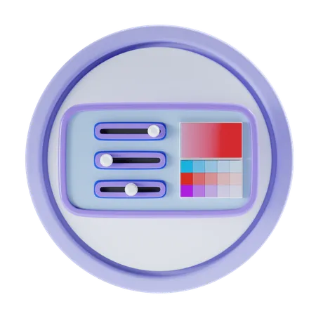 Ajustador de cores  3D Icon