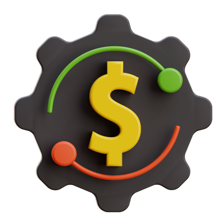 Ajuste de marchas dinero  3D Icon