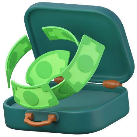 Aktentasche Geld  3D Icon