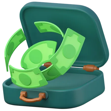 Aktentasche Geld  3D Icon