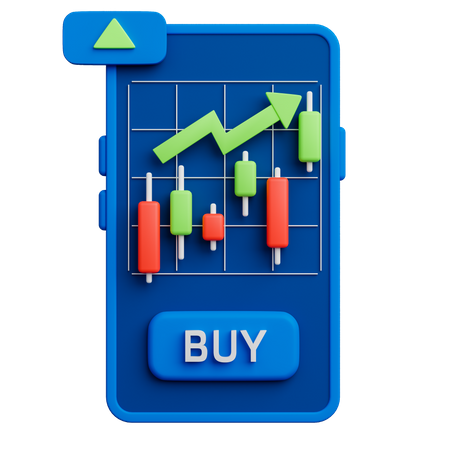 Anwendung für den Aktienhandel  3D Icon