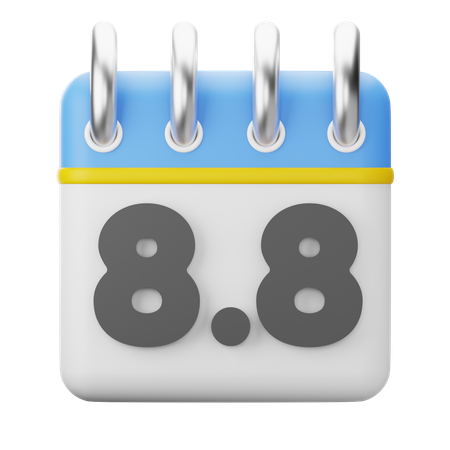 August-Werbekalender 3D-Symbol  3D Icon