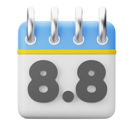 August-Werbekalender 3D-Symbol  3D Icon