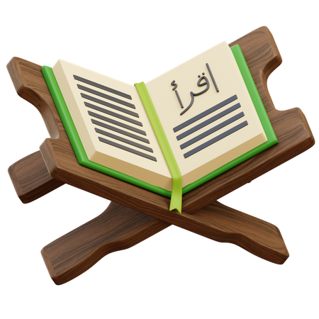 Lire le livre du Coran  3D Illustration