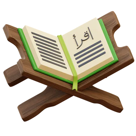 Lire le livre du Coran  3D Illustration