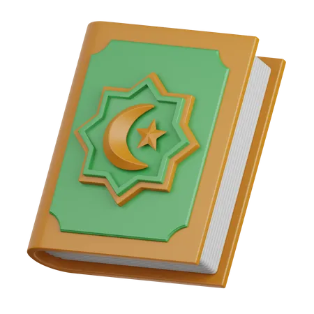 3 D Rendering Quran Book Isolated Useful For Muslim Religion Ramadan Kareem Eid Al Fitr Design 3D Icon