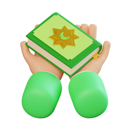 Al Quran in hand  3D Icon