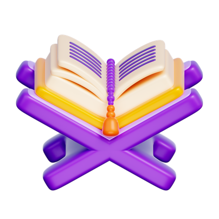 Al Quran und Holzständer  3D Icon