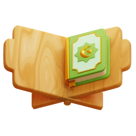 Al Quran With Prayer Beads  3D Icon