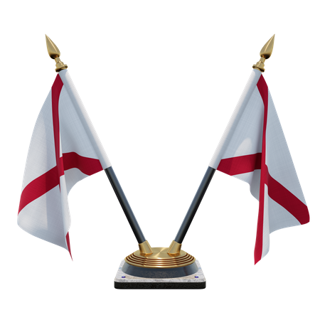 Alabama Double Desk Flag Stand  3D Flag