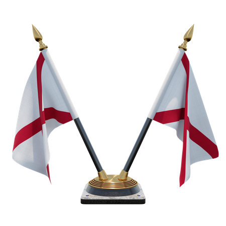 Alabama Double (V) Desk Flag Stand  3D Icon