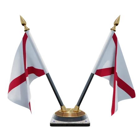 Alabama Double (V) Desk Flag Stand  3D Icon