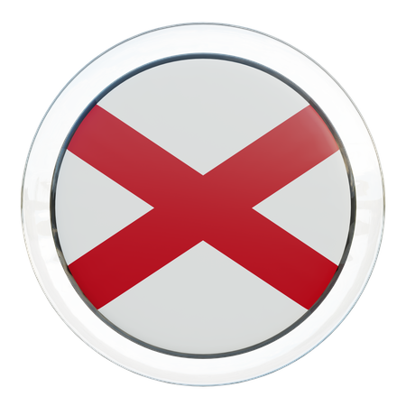 Alabama Flag Glass  3D Icon