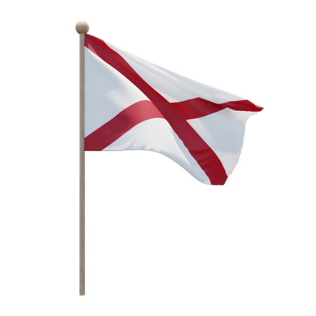 Alabama Flagpole 3D Illustration