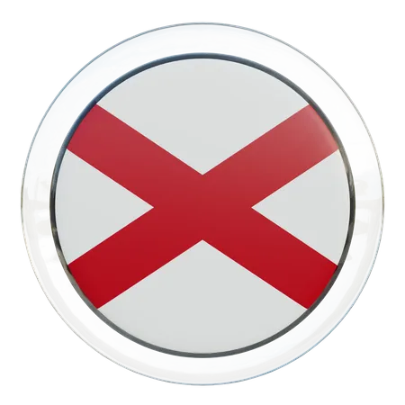 Alabama Round Flag  3D Icon