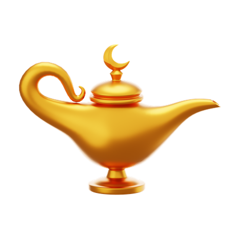 Aladdin Gold Lamp  3D Icon