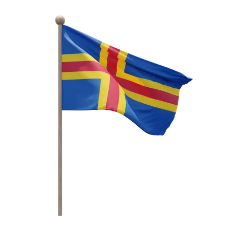 Aland Flag Pole  3D Flag