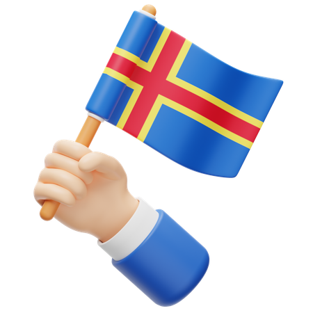 Aland Islands Flag  3D Icon