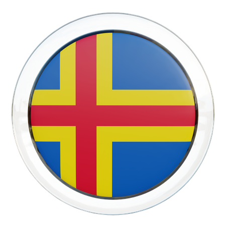 Aland Round Flag  3D Icon