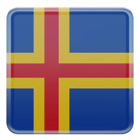 Aland Square Flagge  3D Icon