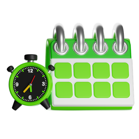 Alarm And Calendar  3D Icon