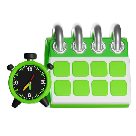 Alarm And Calendar  3D Icon