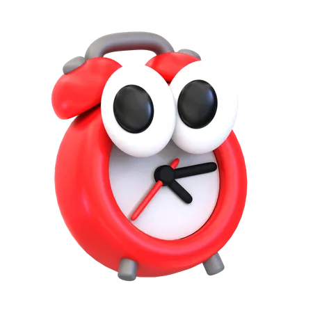 3 D Cartoon Icon Education Series Alarm Clock 3D Icon