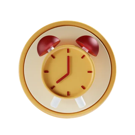 Alarm With Round Background 3 D Icon 3D Icon