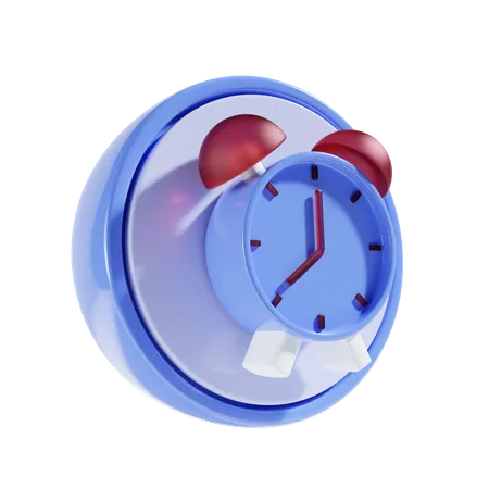 Alarm With Round Background 3 D Icon 3D Icon