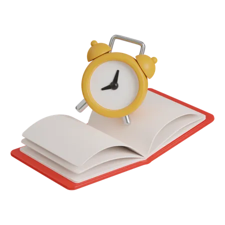 Alarm Clock Read Time Icons Minimal 3 D Illustration School Education 3D Icon