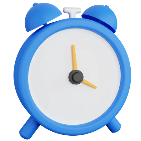 Blue Alarm Clock Isolated 3 D Rendering Illustration 3D Icon