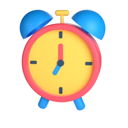 3 D Alarm Clock For School And Education Concept Object On A Transparent Background 3D Icon