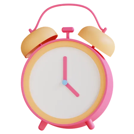 3 D Alarm Clock Illustration With Transparent Background 3D Icon