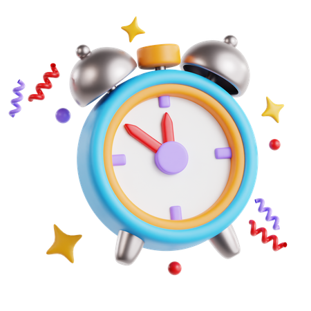 Alarm Clock New Year  3D Icon