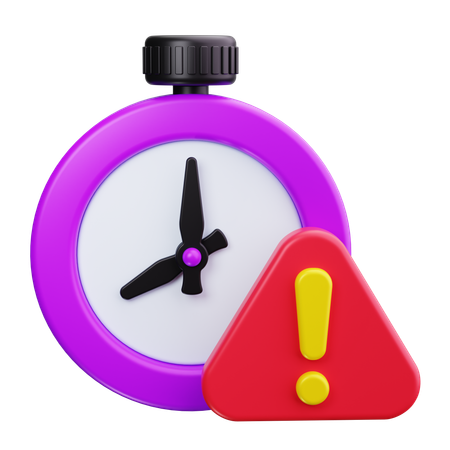 Alarm Clock With Red Alert  3D Icon