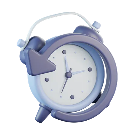 Alarm Clock with Reverse Arrow  3D Icon